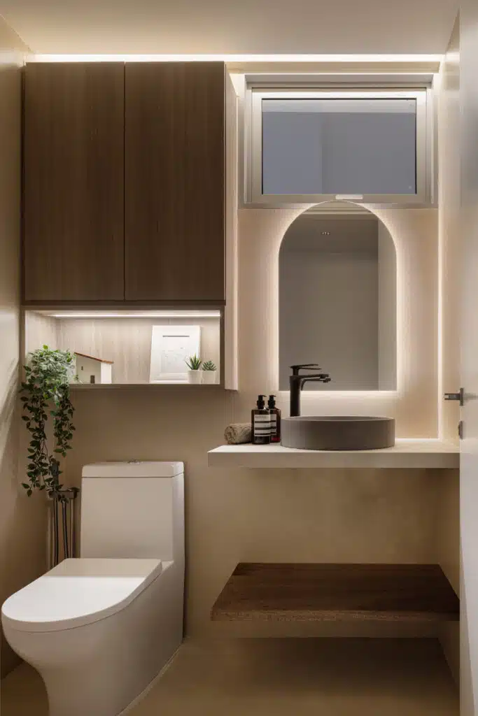 Bartley Residences common bathroom microcement design