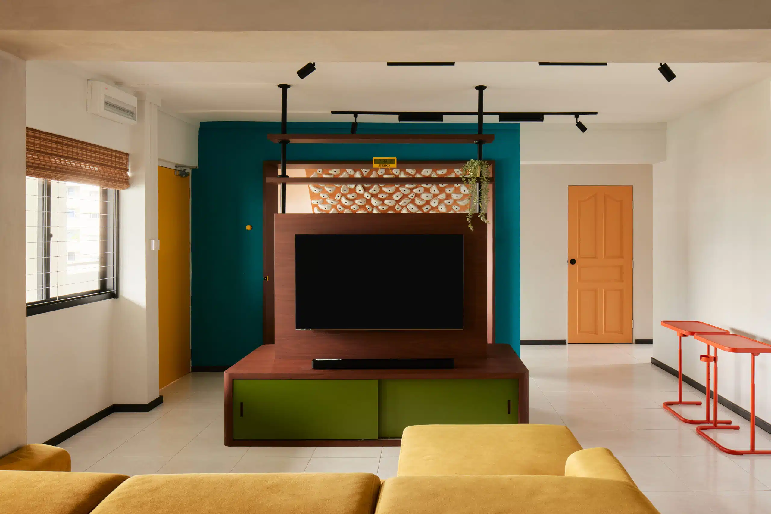 Mid century retro living room TV console