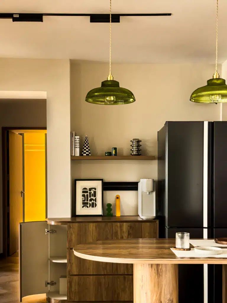 Mid century retro pantry area rounded corner door